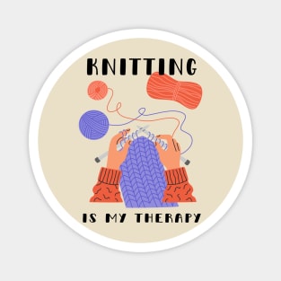 Knitting Is My Therapy Magnet